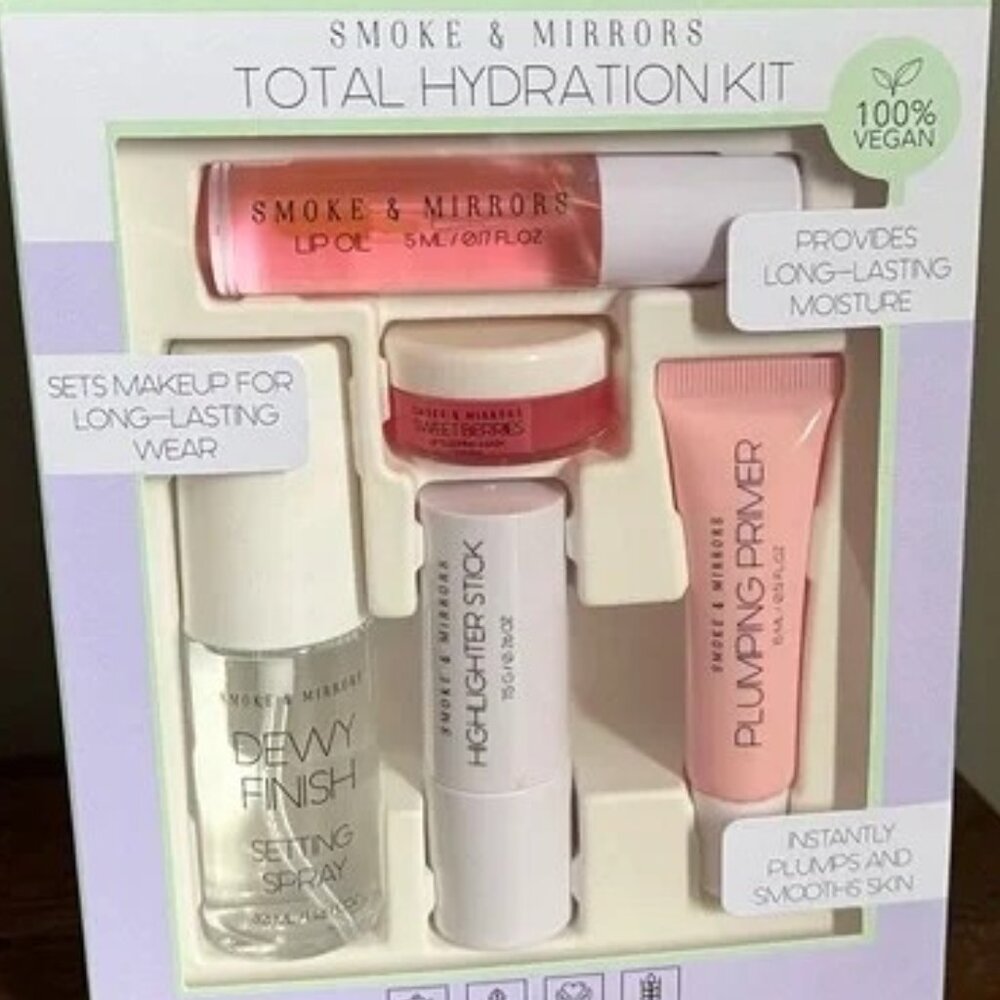 Total Hydration Kit-Lip Oil Setting Spray Highlighter Lip Mask Primer
